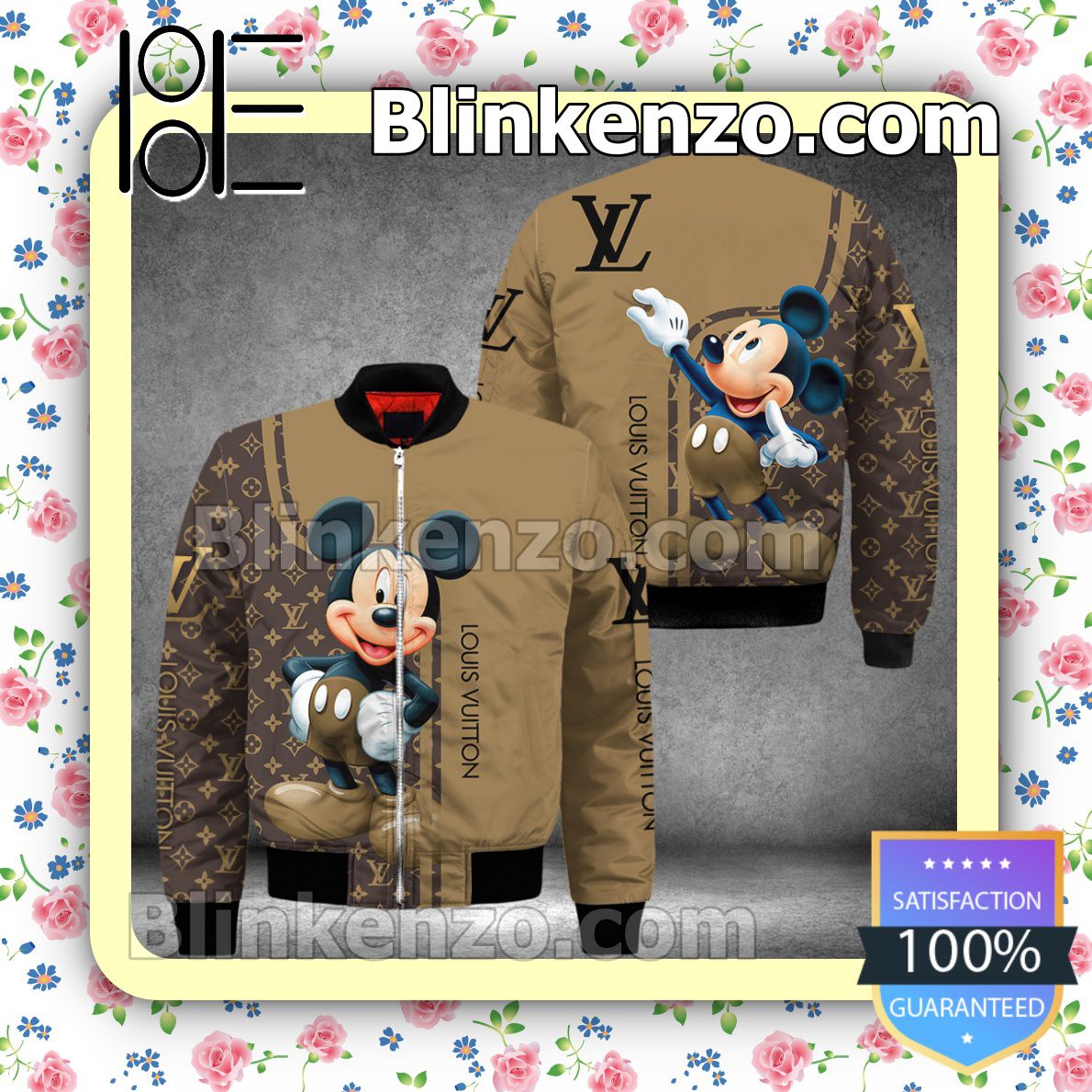 Louis Vuitton Mickey Mouse Monogram Mix Brown Military Jacket Sportwear