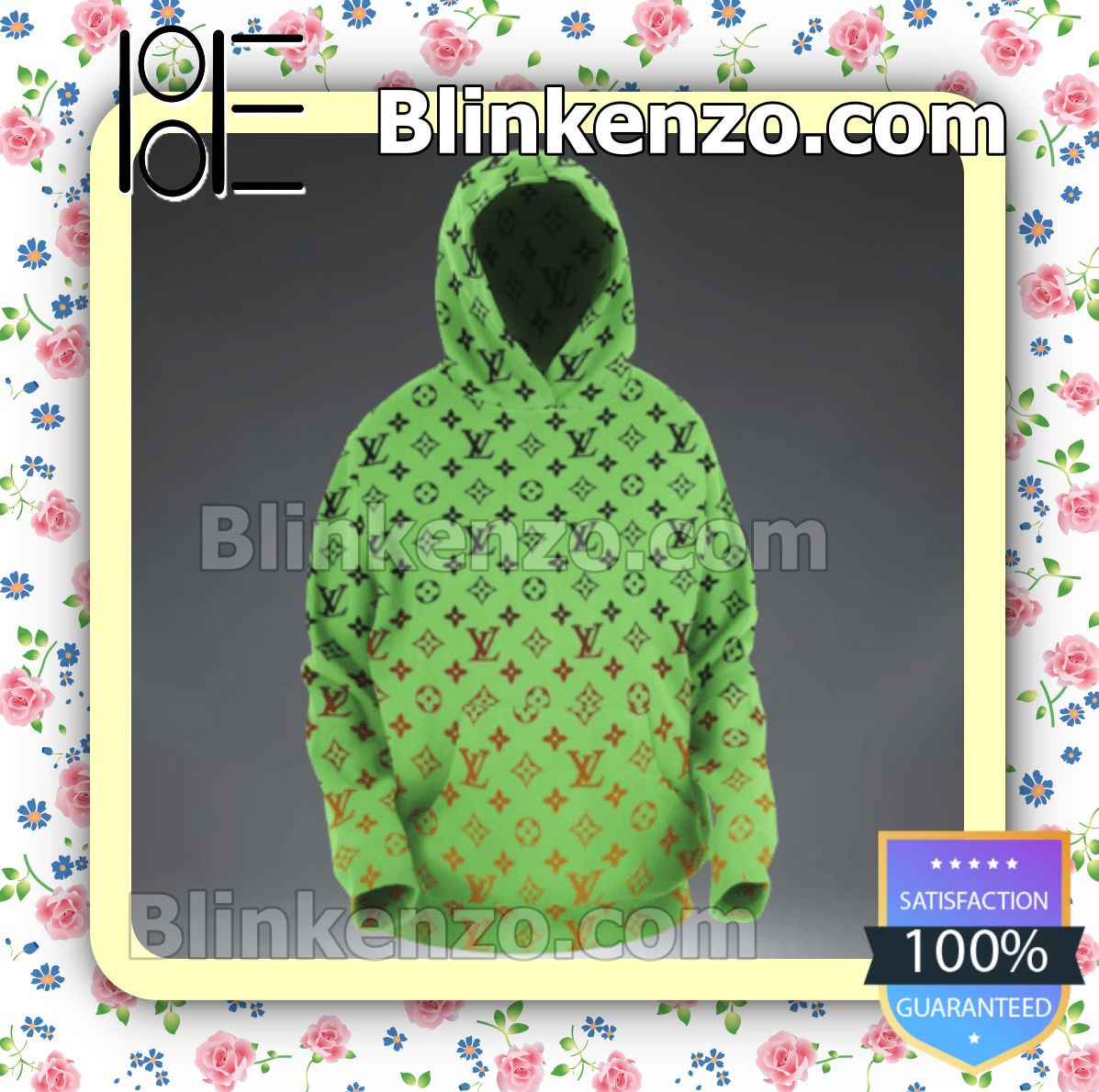 Louis Vuitton Monogram Green Zipper Fleece Hoodie - Blinkenzo