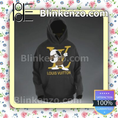 Louis Vuitton Snoopy Dab Black Zipper Fleece Hoodie