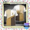 Louis Vuitton White Mix Dark And Light Brown With Diagonal Lines Brand Crewneck Tee