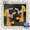 Louis Vuitton With Mickey Mouse Black And Brown Brand Crewneck Tee