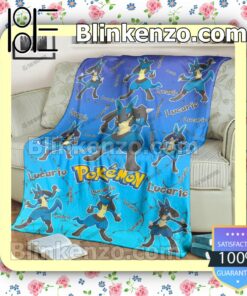 Lucario Pokemon Pattern Quilted Blanket