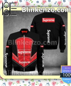 Luxury Supreme With Logo Center Black Military Jacket Sportwear