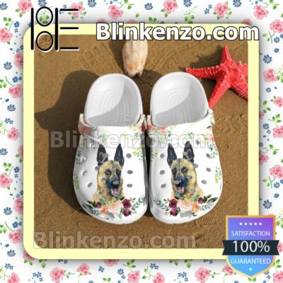 Malinois Dog And Flower Clogs
