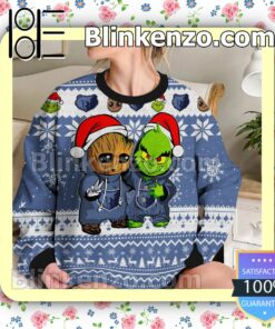 Memphis Grizzlies Baby Groot And Grinch Christmas NBA Sweatshirts b