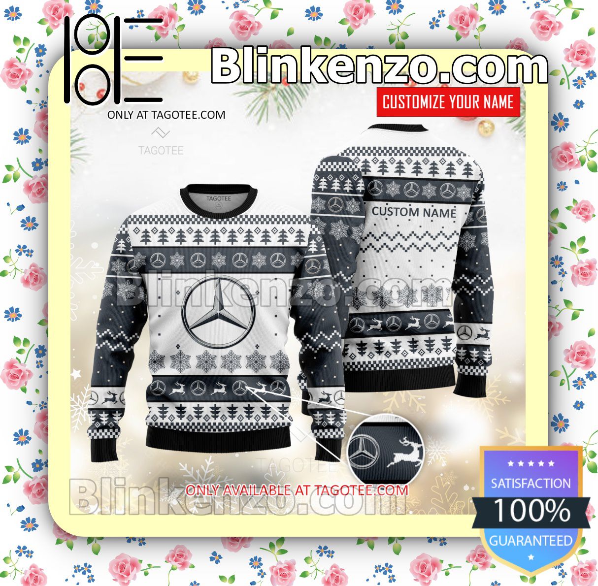 Mercedes-Benz Brand Print Christmas Sweater