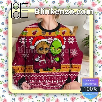 Miami Heat Baby Groot And Grinch Christmas NBA Sweatshirts b