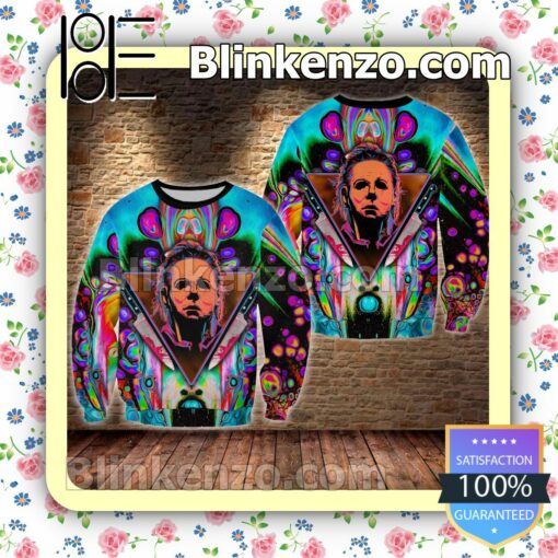 Michael Myers Colorful Abstract Halloween Ideas Hoodie Jacket a