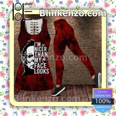 Michael Myers I'm Nicer Than My Face Looks Sons Of Halloween Haddonfield Women Tank Top Pant Set