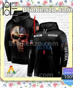 Michelob ULTRA Punisher Skull USA Flag Hoodie Shirt