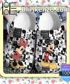 Mickey And Minnie Black And White Photo Collage Halloween Clogs