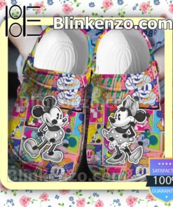 Mickey And Minnie Colorful Art Halloween Clogs