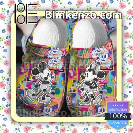 Mickey And Minnie Colorful Art Halloween Clogs