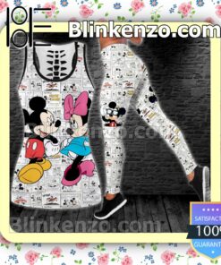 Mickey And Minnie Comic Book Women Tank Top Pant Set