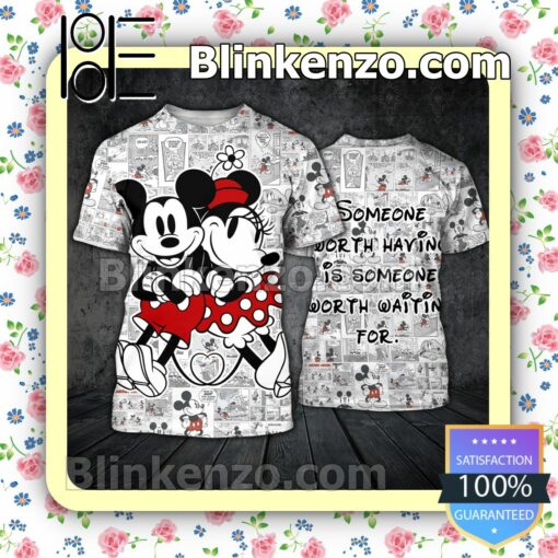 Mickey And Minnie Comic Someone Worth Having Is Someone Worth Waiting For Women Tank Top Pant Set a