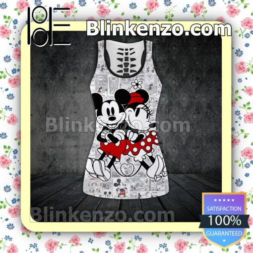 Mickey And Minnie Comic Someone Worth Having Is Someone Worth Waiting For Women Tank Top Pant Set c