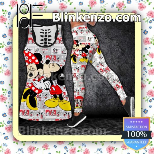 Mickey And Minnie Couple Love Women Tank Top Pant Set
