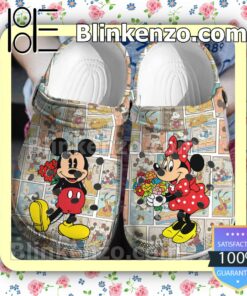 Mickey And Minnie Give Flowers Halloween Clogs