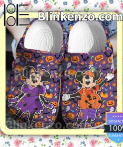 Mickey And Minnie Halloween Purple Halloween Clogs