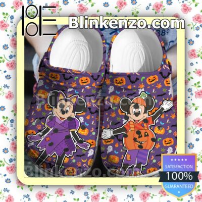 Mickey And Minnie Halloween Purple Halloween Clogs