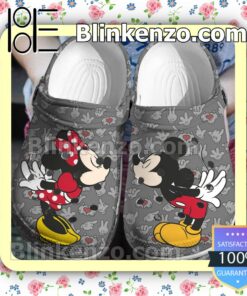 Mickey And Minnie Hand Signals Grey Halloween Clogs