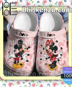 Mickey And Minnie Heart Pink Halloween Clogs