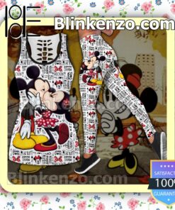 Mickey And Minnie Kiss Women Tank Top Pant Set
