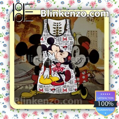 Mickey And Minnie Kiss Women Tank Top Pant Set c