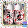 Mickey And Minnie Love Red Paint Line Halloween Clogs