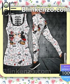 Mickey And Minnie Love Women Tank Top Pant Set