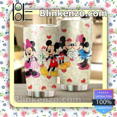 Mickey And Minnie Make A Heart Travel Mug