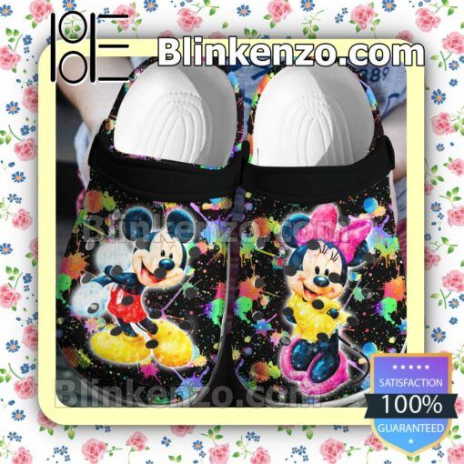 Mickey And Minnie Multicolor Splash Halloween Clogs