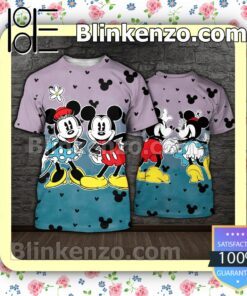 Mickey And Minnie Purple And Blue Women Tank Top Pant Set a