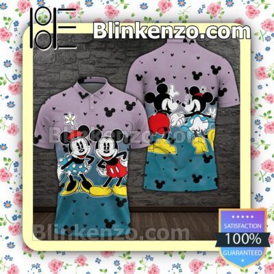 Mickey And Minnie Purple And Blue Women Tank Top Pant Set b