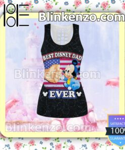 Mickey Best Disney Dad Ever Happiest Dad On Earth Women Tank Top Pant Set c