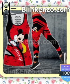 Mickey Black And Red Women Tank Top Pant Set c