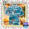 Mickey Blue Tropical Surfing With Palm Trees Men Shirt