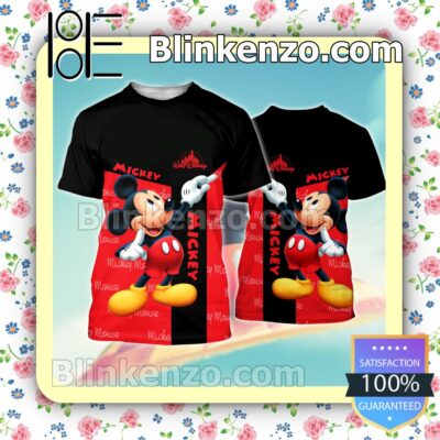 Mickey Disney Black And Red Women Tank Top Pant Set a