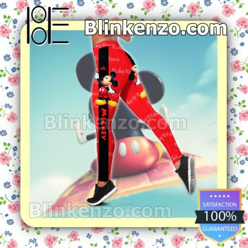 Mickey Disney Black And Red Women Tank Top Pant Set c