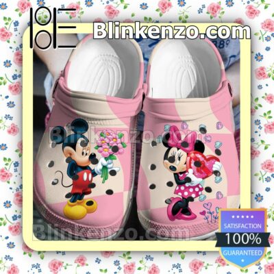 Mickey Minnie Give A Gift Pink Halloween Clogs