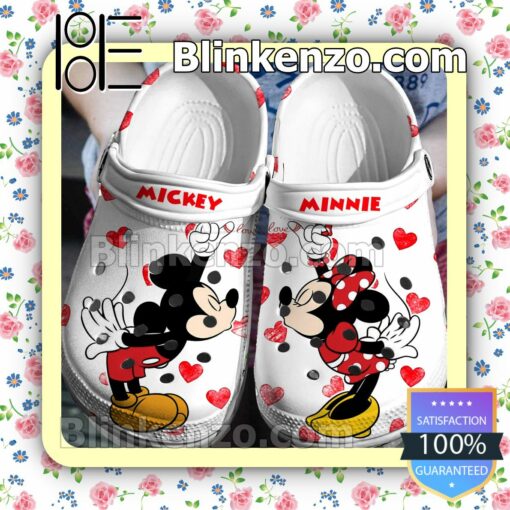 Mickey Minnie Love White Halloween Clogs