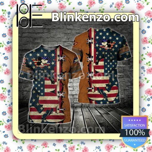 Mickey Mouse And American Flag Women Tank Top Pant Set c
