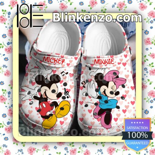 Mickey Mouse And Minnie Mouse Heart And Music Halloween Clogs