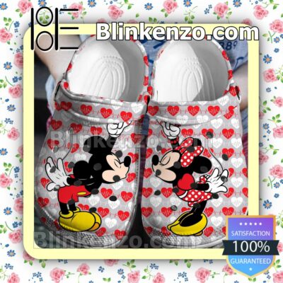 Mickey Mouse And Minnie Mouse Heartbeat Halloween Clogs