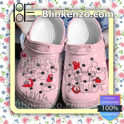 Mickey Mouse And Minnie Mouse Love Pink Halloween Clogs