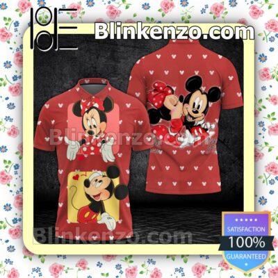 Mickey Mouse And Minnie Mouse Red Women Tank Top Pant Set b