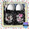 Mickey Mouse And Minnie Mouse Torn Paper Black Halloween Clogs