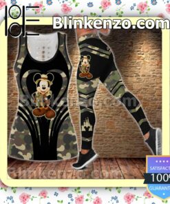 Mickey Mouse Camo Heart Women Tank Top Pant Set