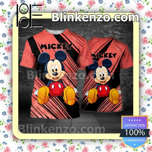 Mickey Mouse Diagonal Line Women Tank Top Pant Set a