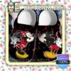 Mickey Mouse Kiss Minnie Mouse Heart On Black Halloween Clogs